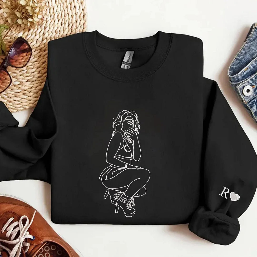 Sizzling Custom Portrait Sweatshirt | A Personalized & Sexy Gift for Him