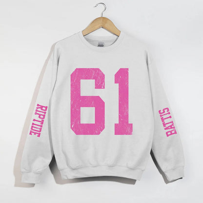 Oversized Number Varsity Pullover – Custom Distressed Letterman Style