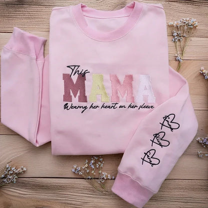 Custom Embroidered Mom’s Love Is Stitched Into Every Hug Sweatshirt | Mother’s Day Gift