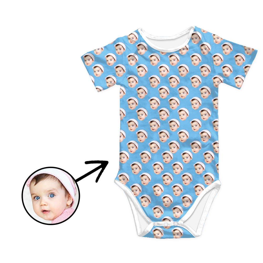 Custom Photo Baby Bodysuit My Loved One's Face Mother's Day Gifts