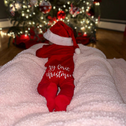 Baby's First Christmas Keepsake Romper - Personalized Soft Long Sleeve Bodysuit