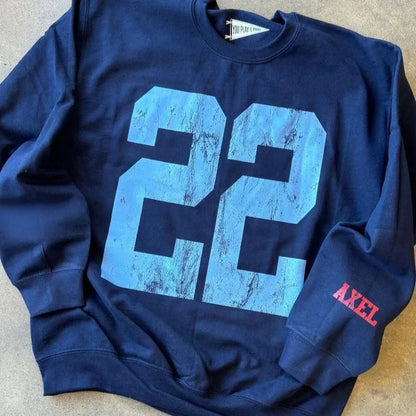 Bold Digit Varsity Sweater – Personalized Distressed Finish