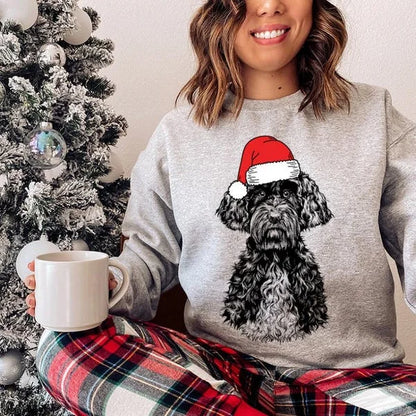 Personalized Pet Christmas Sweater - Custom Dog & Cat Holiday Sweatshirt with Santa Hat Design