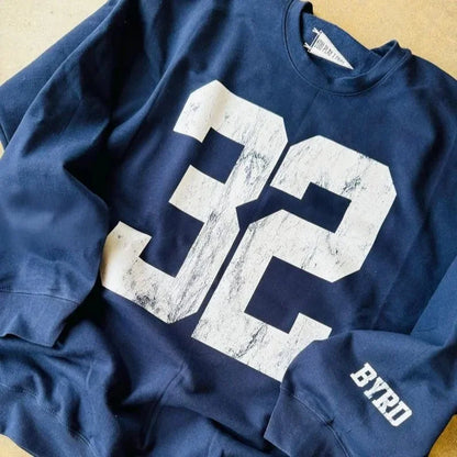 Bold Digit Varsity Sweater – Personalized Distressed Finish