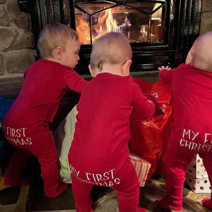 Baby's First Christmas Keepsake Romper - Personalized Soft Long Sleeve Bodysuit