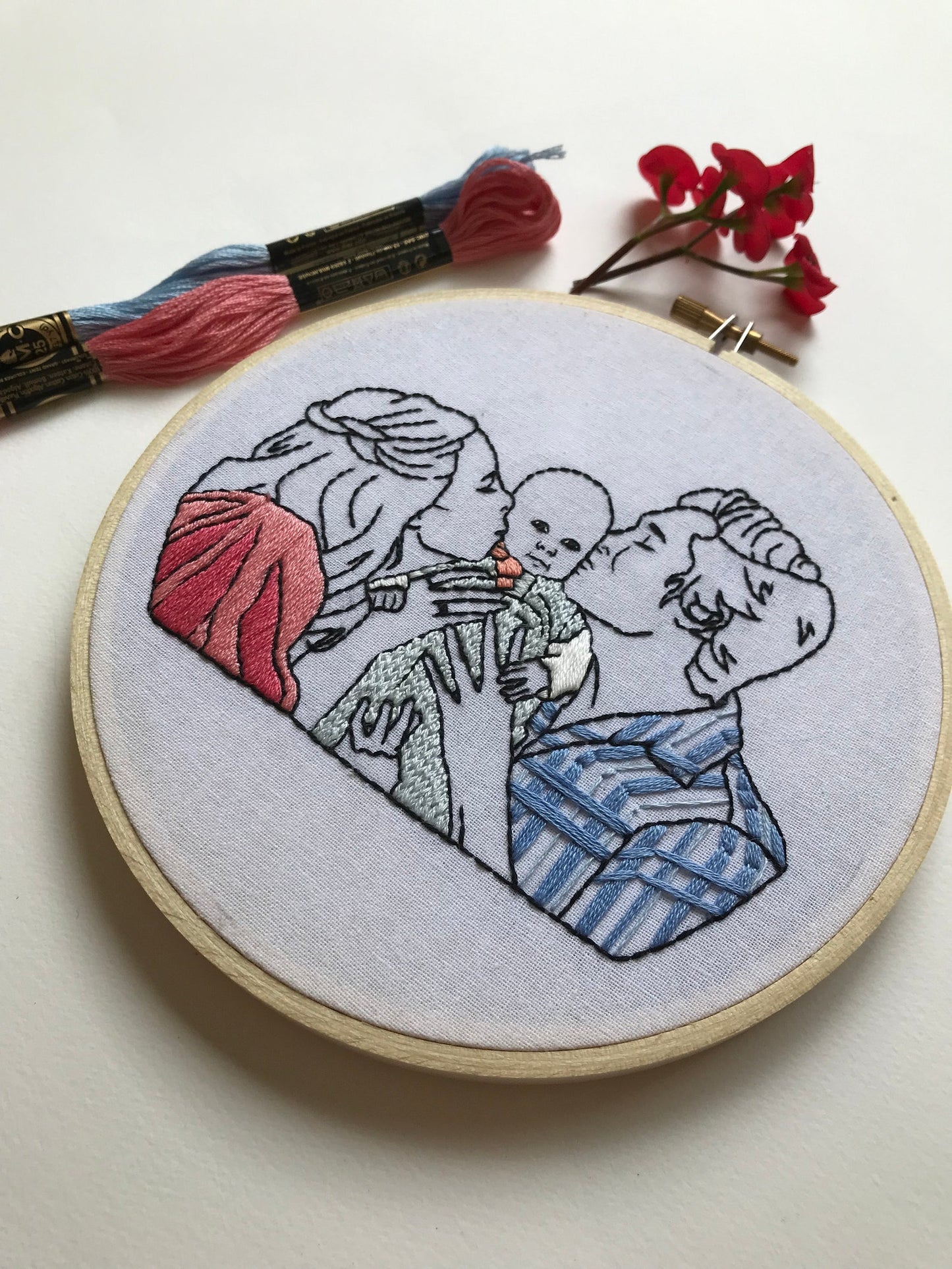Custom Embroidery Portrait, Embroidery Portrait, Family Portrait, Personalised Gift, Embroidery Hoop Art | MADE TO ORDER
