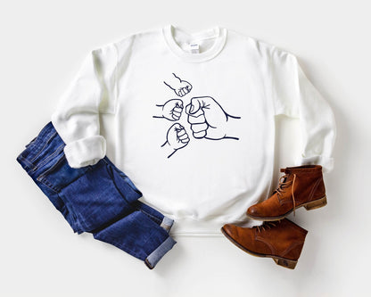 Dad and Kids Fist Bump Sweatshirt – Personalized Keepsake Gift
