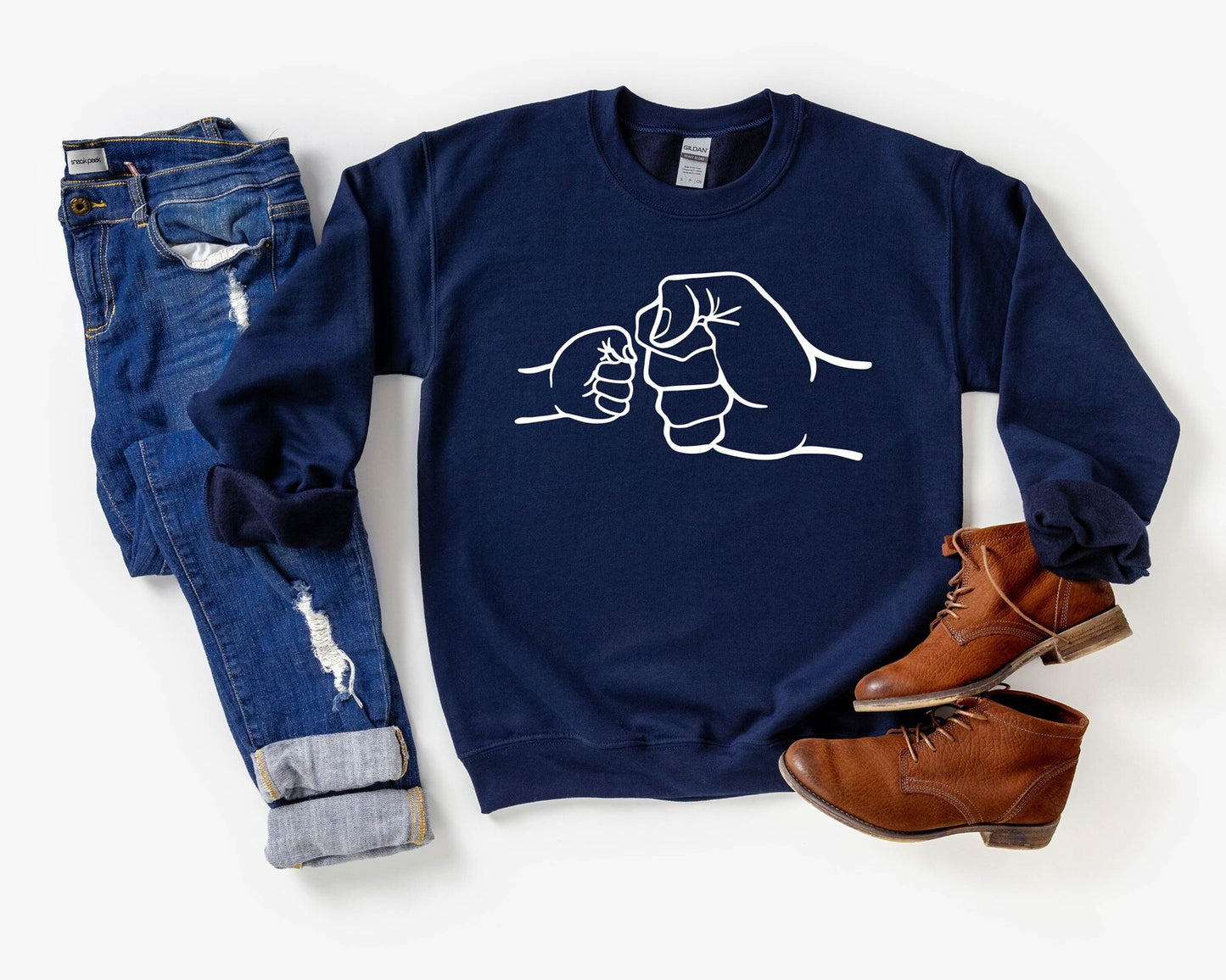 Dad and Kids Fist Bump Sweatshirt – Personalized Keepsake Gift