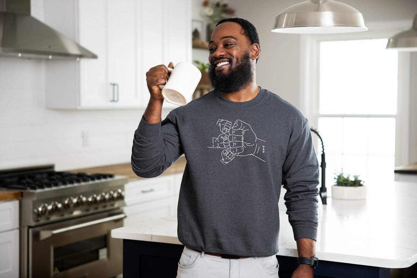 Custom Fist Bump Family Sweatshirt – Cool Gift for Dad or Grandpa