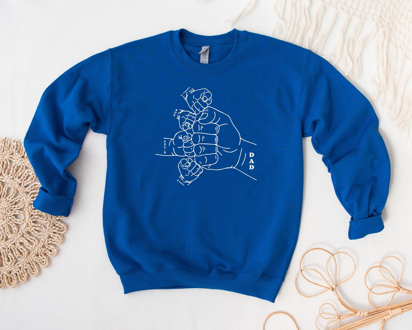 Custom Fist Bump Family Sweatshirt – Cool Gift for Dad or Grandpa