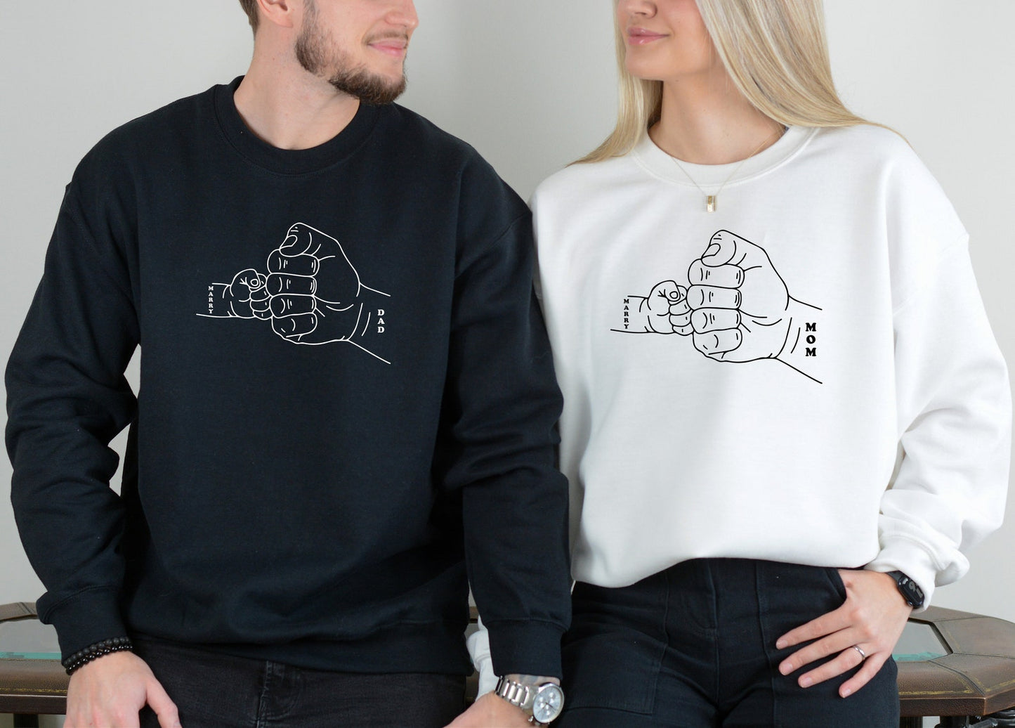 Custom Fist Bump Family Sweatshirt – Cool Gift for Dad or Grandpa