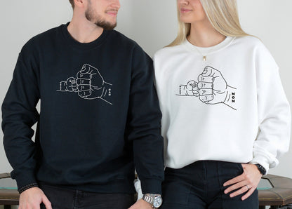 Custom Fist Bump Family Sweatshirt – Cool Gift for Dad or Grandpa