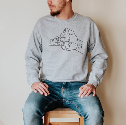 Custom Fist Bump Family Sweatshirt – Cool Gift for Dad or Grandpa