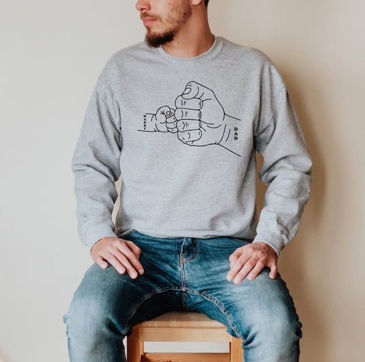 Custom Fist Bump Family Sweatshirt – Cool Gift for Dad or Grandpa