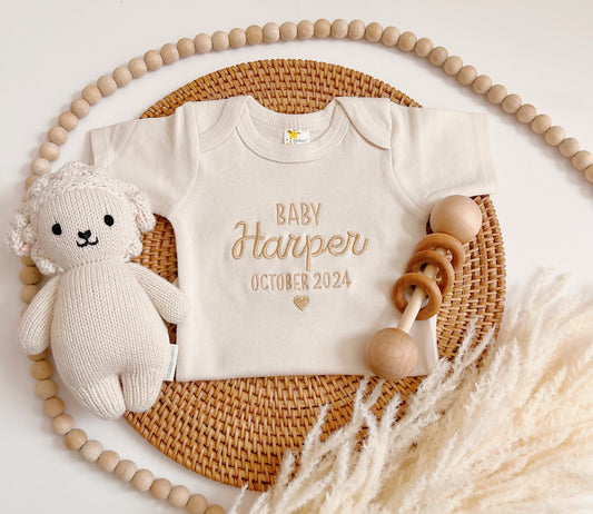 Personalized Baby Keepsake: Custom Embroidered Bodysuits
