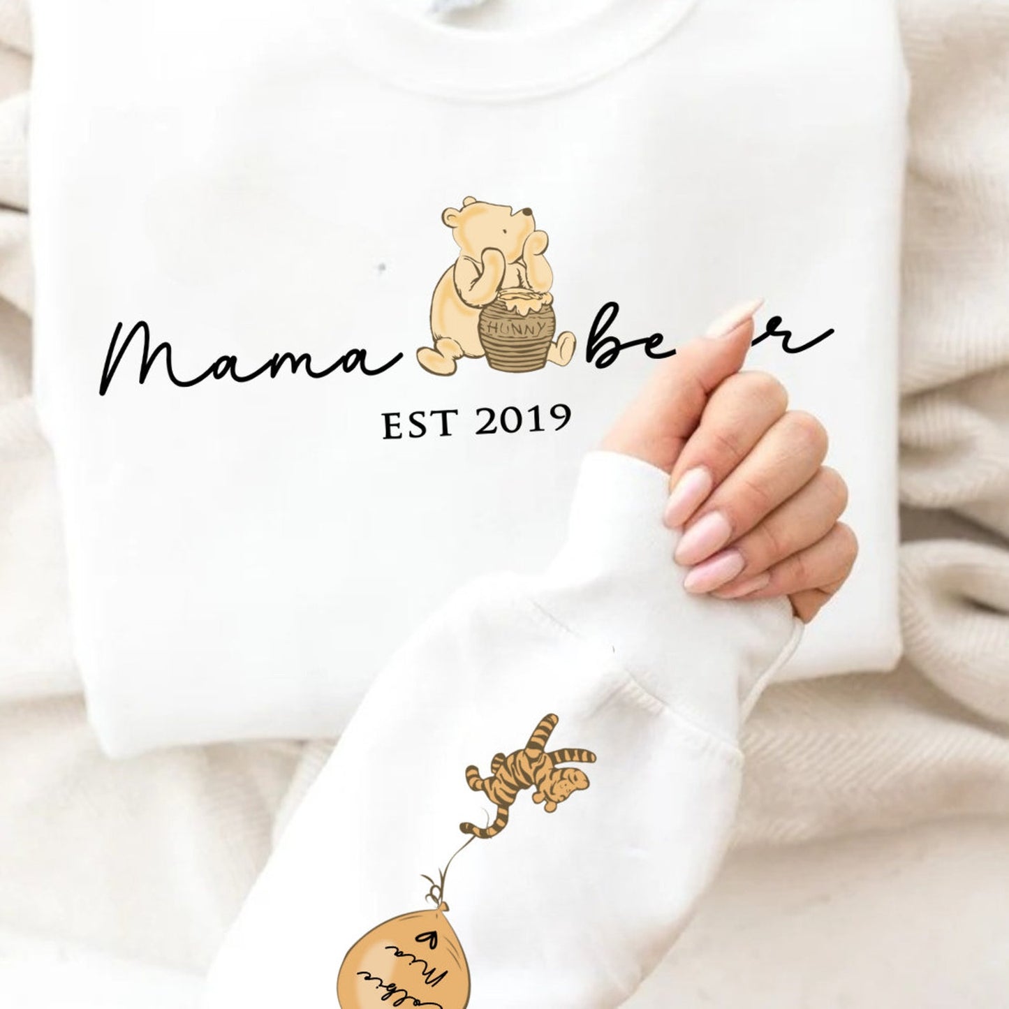 Mama Bear Sweatshirt. Personalised Mum Sweatshirt with children's names. Sweatshirt gift for Mum. Mama Bear Jumper.