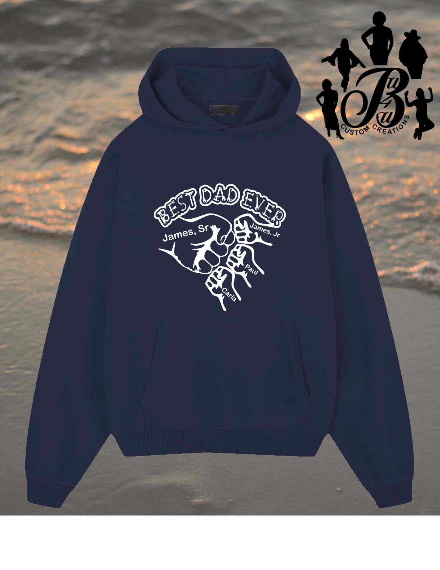 Printed Fist Bump Dad Sweatshirt – BEST DAD EVER