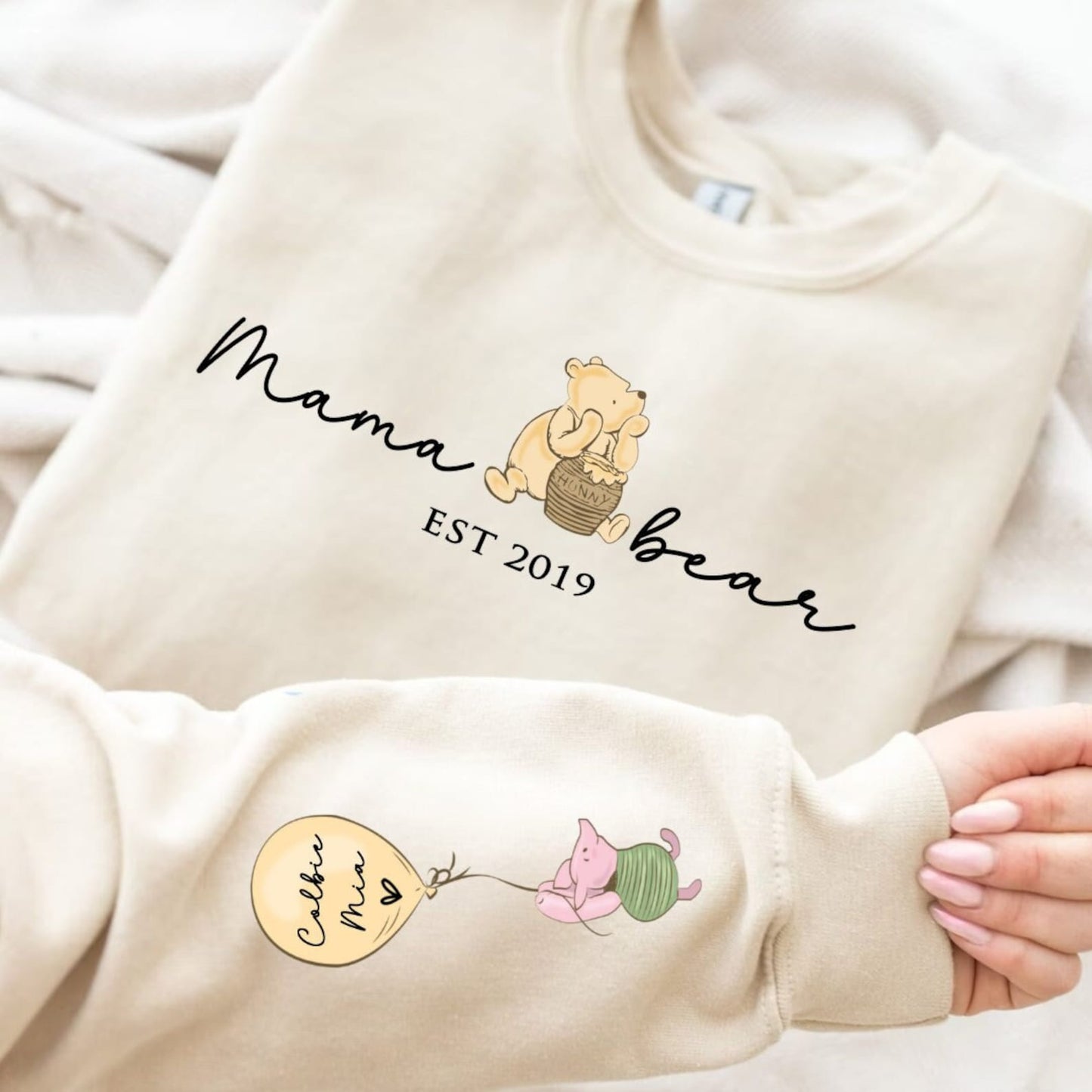 Mama Bear Sweatshirt. Personalised Mum Sweatshirt with children's names. Sweatshirt gift for Mum. Mama Bear Jumper.