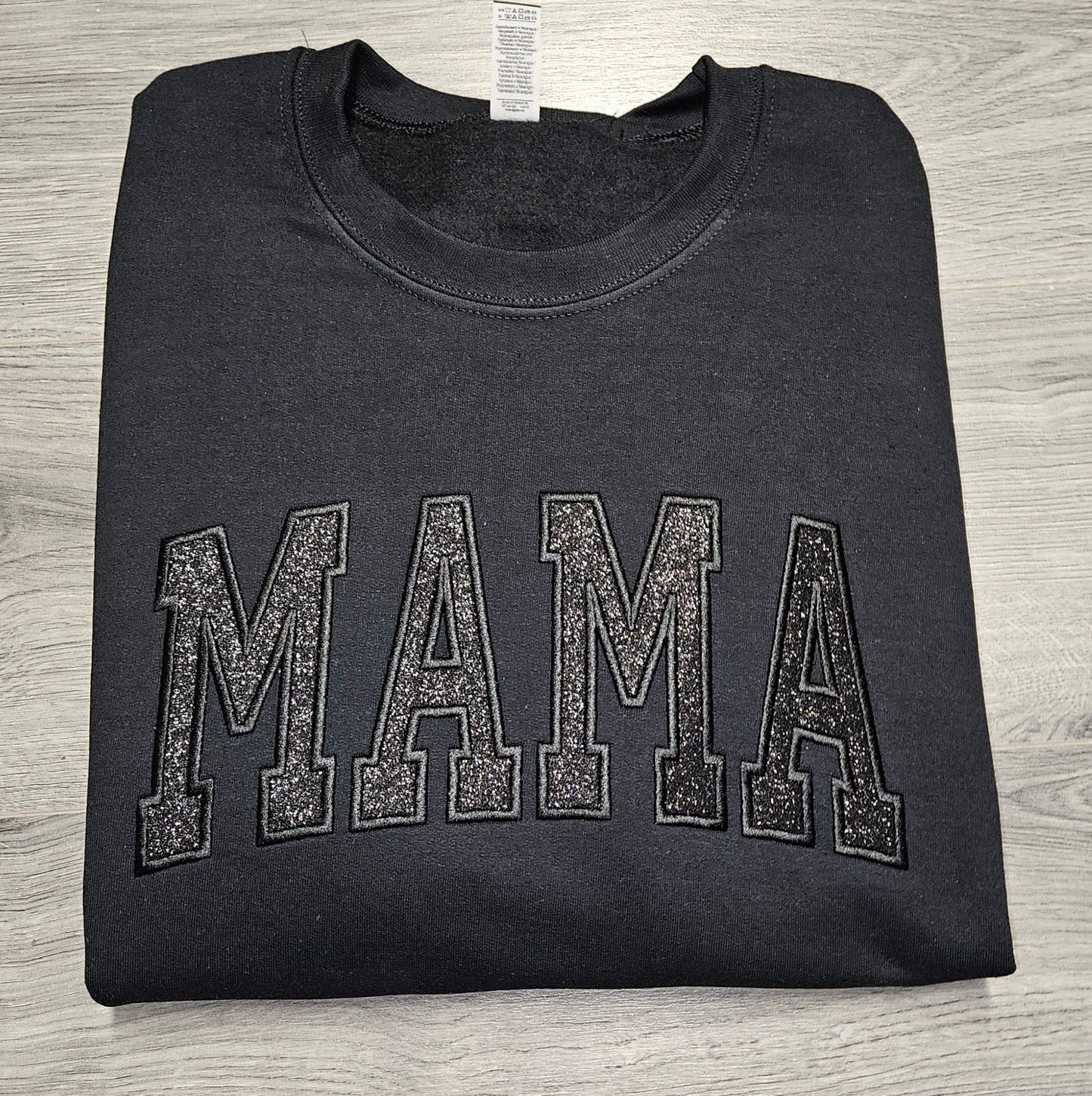 Black on black glitter MAMA sweatshirt