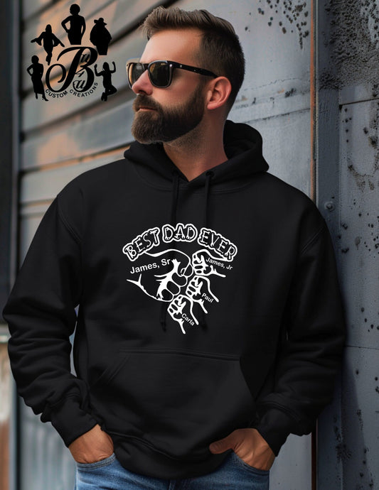 Printed Fist Bump Dad Sweatshirt – BEST DAD EVER
