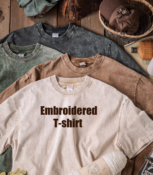 Custom T Shirt Personalized Embroidered T-Shirts Embroidered Tee Vintage Top Embroidered Tshirt Gift for Him Personalized Gifts