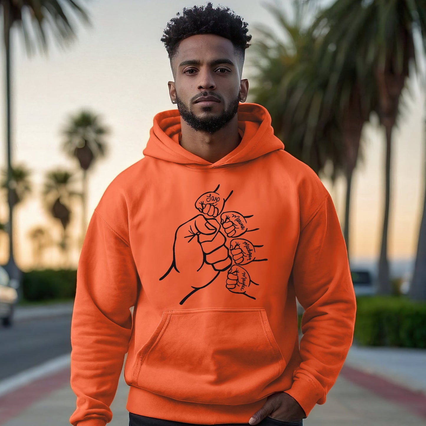 Custom Fist Bump Dad Sweatshirt – Personalized with Kids' Names