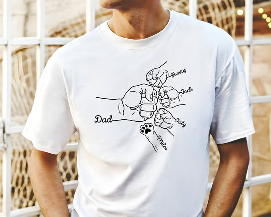 Custom Daddy Sweatshirt – Fist Bump Print with Children's Names