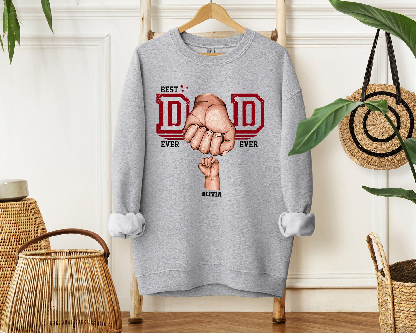 Personalized Fist Bump Sweatshirt for Dads – Fun & Sentimental Gift