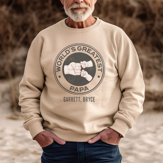 Fist Bump Sweatshirt for Dad – Personalized Gift from Kids