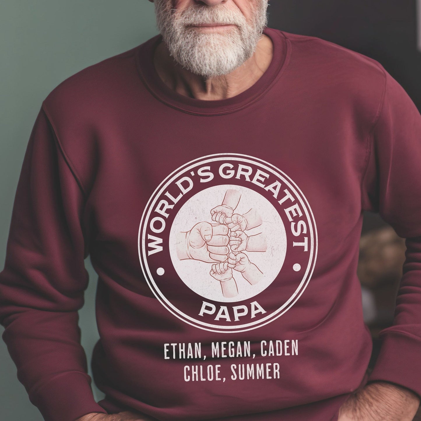 Fist Bump Sweatshirt for Dad – Personalized Gift from Kids