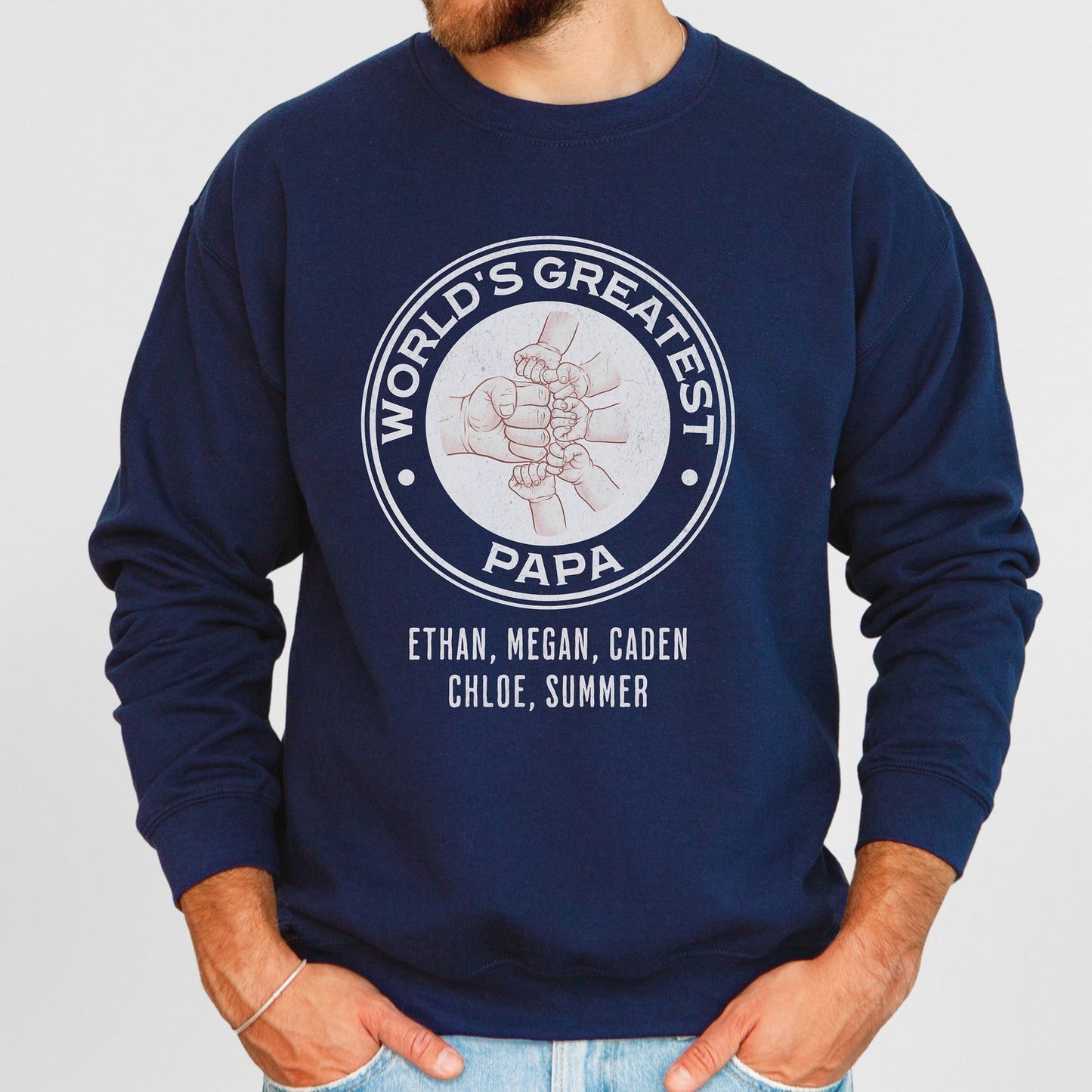 Fist Bump Sweatshirt for Dad – Personalized Gift from Kids