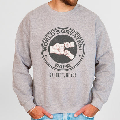 Fist Bump Sweatshirt for Dad – Personalized Gift from Kids