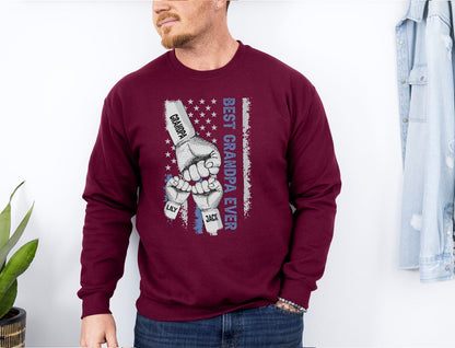 Personalized Dad and Kids Fist Bump Sweatshirt – Unique Father's Day Gift