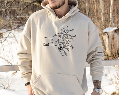 Custom Daddy Sweatshirt – Fist Bump Print with Children's Names
