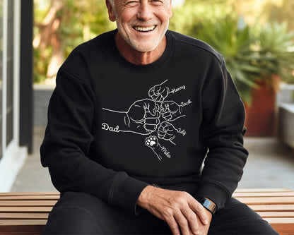 Custom Daddy Sweatshirt – Fist Bump Print with Children's Names