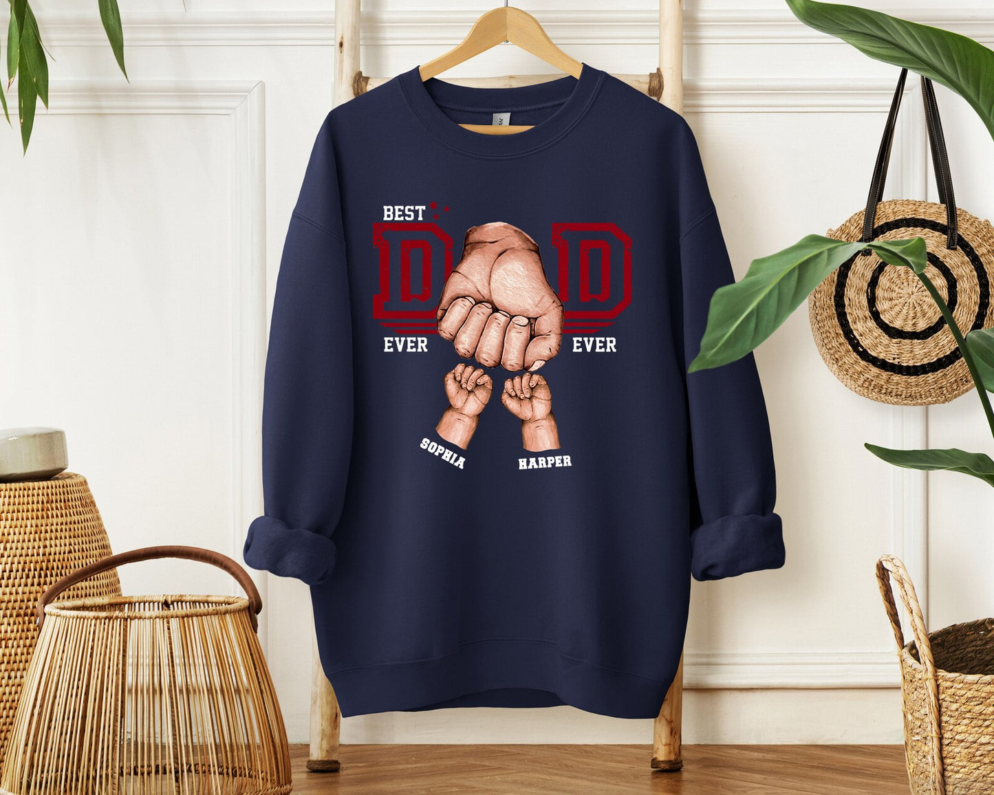 Personalized Fist Bump Sweatshirt for Dads – Fun & Sentimental Gift
