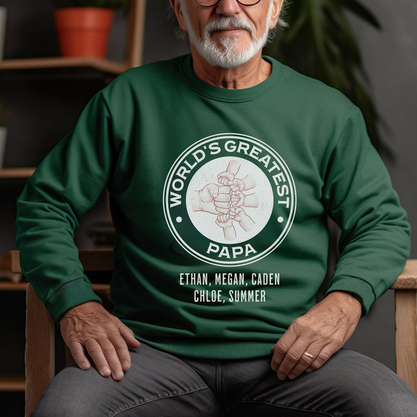 Fist Bump Sweatshirt for Dad – Personalized Gift from Kids