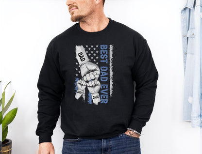 Personalized Dad and Kids Fist Bump Sweatshirt – Unique Father's Day Gift