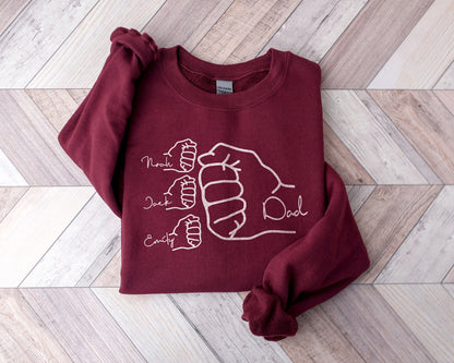 Fist Bump Dad Hoodie or Sweatshirt – Personalized with Kids' Names