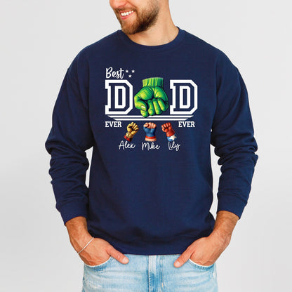 Father's Day Fist Bump Sweatshirt – Custom Dad & Child Names