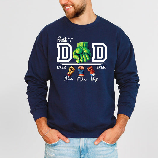 Father's Day Fist Bump Sweatshirt – Custom Dad & Child Names