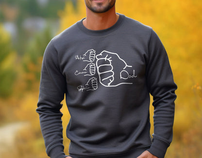 Fist Bump Dad Hoodie or Sweatshirt – Personalized with Kids' Names