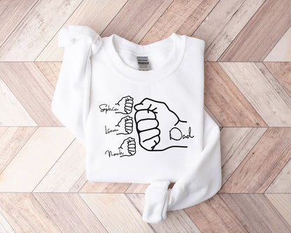 Fist Bump Dad Hoodie or Sweatshirt – Personalized with Kids' Names