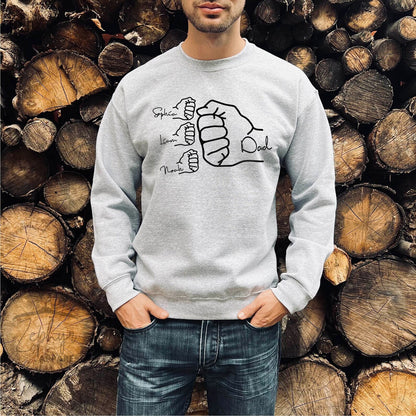 Fist Bump Dad Hoodie or Sweatshirt – Personalized with Kids' Names