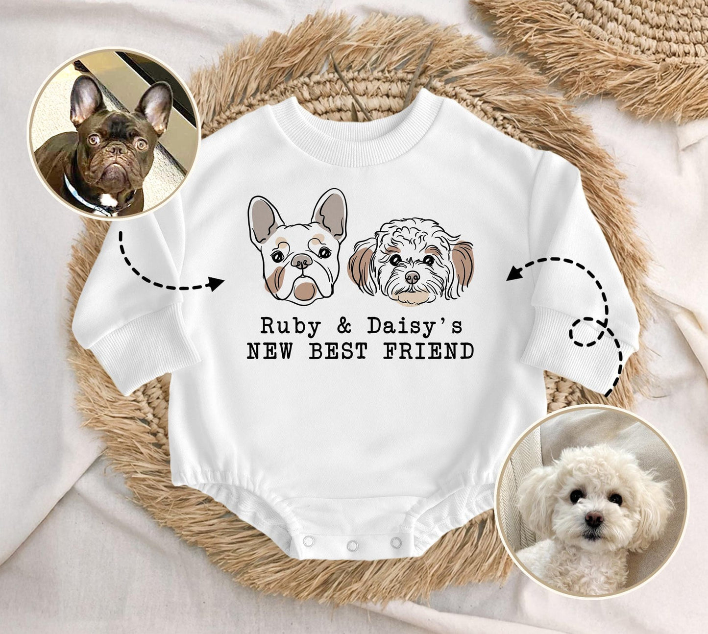 Personalized Baby Bodysuits with Custom Name Printing