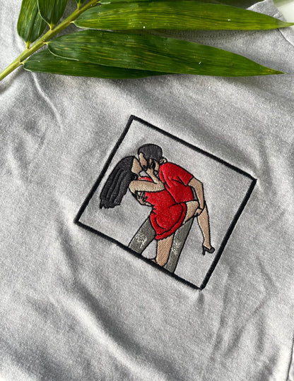 Custom Embroidered Hoodie with Photo, Personalized Couple Sweatshirt, Romantic Matching Apparel