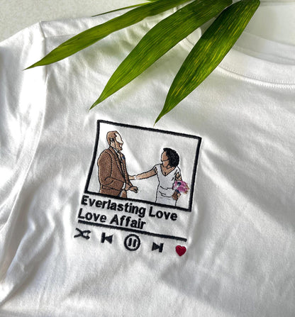 Custom Embroidered Hoodie with Photo, Personalized Couple Sweatshirt, Romantic Matching Apparel