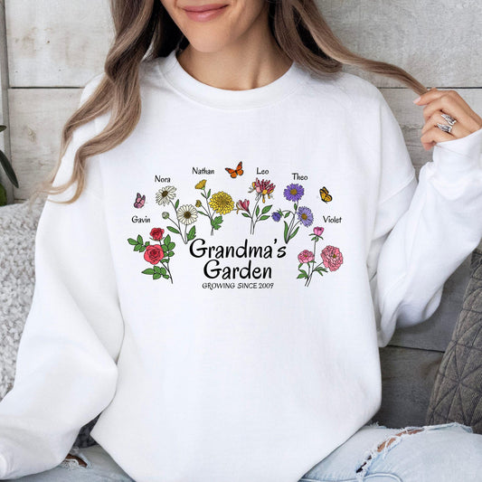 Mother's Day Birth Flower Sweatshirt – Personalized with Children's Names