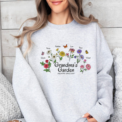 Mother's Day Birth Flower Sweatshirt – Personalized with Children's Names