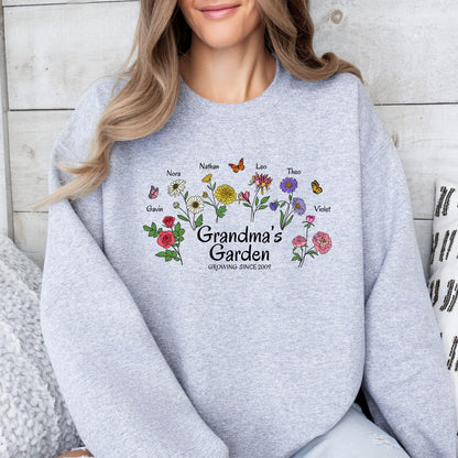 Mother's Day Birth Flower Sweatshirt – Personalized with Children's Names